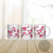 Aesthetic pink heart design cup. Unique textured pink heart mug. Romantic love coffee mug with hearts.
